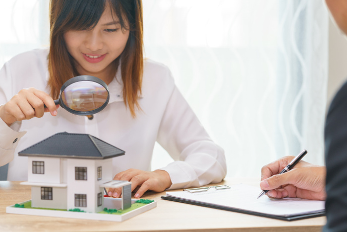 Condo buyer inspecting unit