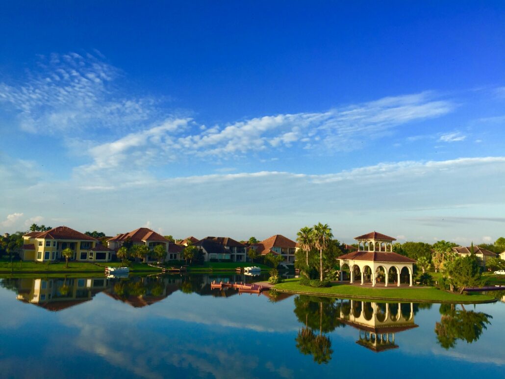 A beautiful morning in a legacy community suburban neighborhood