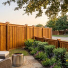 wood privacy fence in a Texas HOA community neighborhood